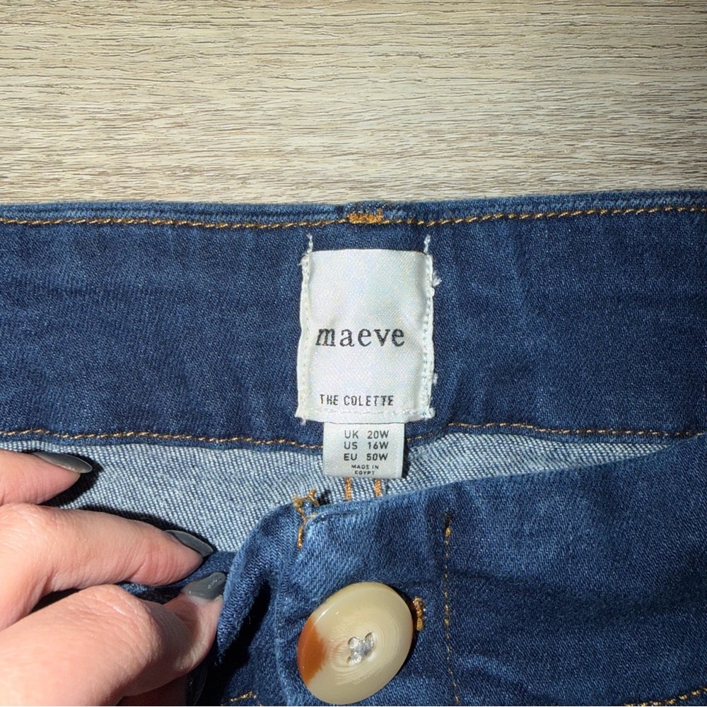 MAEVE The Colette Crop High-rise Wide-leg Jeans Dark Wash Women’s Size 16W - Picture 3 of 6
